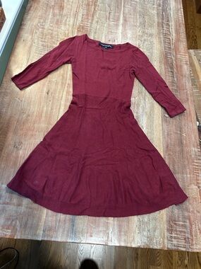 French Connection VTG Burgundy Cotton/Viscose Jersey Skater Dress